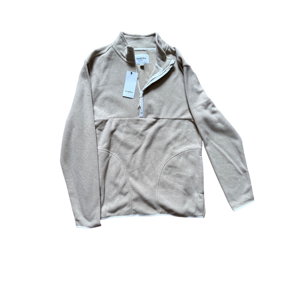 Goodfellow & Co Mens Quarter Zip Fleece Pullover Oatmeal Beige Size M NWT